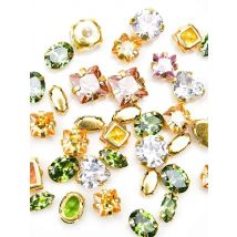 10pcs 5A-Grade Zircon Mix Shape Mix Size Mix Color Rhinestones In Gold Claw Super Flash Crystal Sewing Wedding Garment Bag Shoes