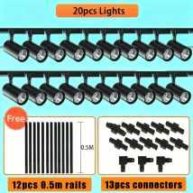 Track Light Kit Super Bright 220V Led Track Lighting Rail Lamp Led Spot Ceiling Wall Lamp Fixture for Store Home Kitchen Shop
