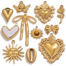 2025 Gold Liebe Schmetterling Amulett Anhänger geeignet für DIY feminine Charm Ohrring Halskette Schmuck machen Verbinder Großhandel