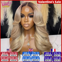 Parrucca frontale colorata bionda Ombre 13X6 Capelli umani per le donne Parrucca anteriore in pizzo 13X6 trasparente con radice scura Pre pizzicata