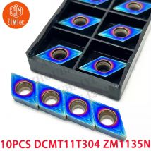 10 STÜCK DCMT11T304 ZM1135N DCMT 11T304 Stahldrehwerkzeughalter Hartmetalleinsatz CNC-Werkzeug Metalldrehbank mechanisch Stahlschneidwerkzeug