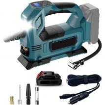 Schnurlose elektrische Luftpumpe, elektrischer Luftpumpe, Autoreifen-Luftkompressor, aufblasbare Pumpe mit LED-Licht für Makita 18 V Akku