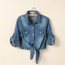 KIDCRKJ Eleganter Damen-Frühlings-Jeansmantel, blau, mittellang, Taschen, Reverskragen, weibliche Jacke, Instagram-Stil, schicke Damen-Outwear