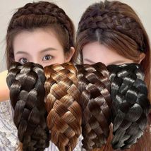 Faule Perücke Twist Stirnbänder Für Frauen Breite Fishbone Zöpfe Haarbänder Handgemachte Retro Kopf Hoop Haar Styling Kopfbedeckungen Zubehör