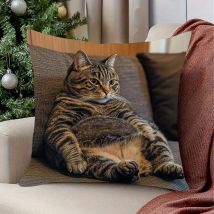 Abstrakte Katze auf dem Sofa Design Kissenbezug Moderner Stil Langlebige und weiche Polyesterfaser-Kissenbezug-Dekoration
