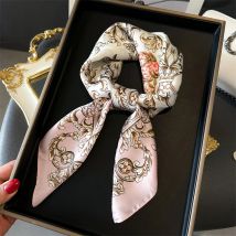 Nachahmung Seide Quadrat Schal Frauen Luxus Floral Print Weiche Satin Hals Kopftuch Haarband Kopf Hijab Dame Foulard Tasche Band