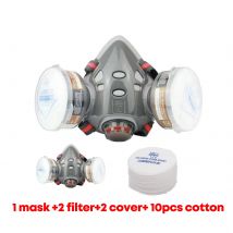 Malerei Atemschutzmaske Set Dual Kohle Filter Spray Chemische Industrie Pestizid Gas Maske Anti Nebel Gläser Bequemes Silikon