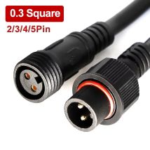 0,3 Quadrat 2 3 4 5 Pin Draht Stecker Led Netzteil Anschlüsse Outdoor Staubdicht Weiblich Männlich Stecker für Led-beleuchtung