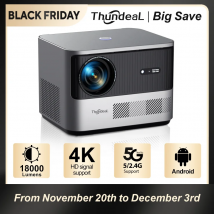 ThundeaL TDA6 Proyector Full HD 1080P 2K 4K Video Cine en casa Enfoque automático 5G WiFi Proyector Android TDA6W Proyector portátil 3D