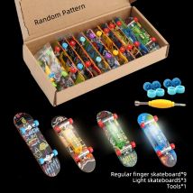 Leuchtende Metall Brücke Finger Skateboard Set Mattierte Oberfläche Mini Zufällige Muster Finger Skateboard mit Licht Set Kind Spielzeug Geschenke