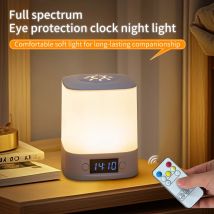 Luce notturna a LED portatile con display dell'ora dell'orologio, telecomando ricaricabile per lampada da comodino per camera da letto, lettura per la cameretta dei bambini