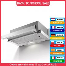 Cappa aspirante per ricircolo d'aria di scarico a schermo piatto telescopico da 60 cm 620 m3/h