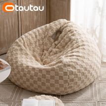 Otautau Luxus flauschige Sitzsack Abdeckung ohne Füllstoff weichen zweifarbigen Jacquard Sitzsack Hocker Salon sf141