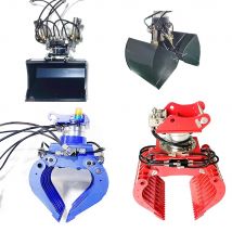 1/14 K970 946 RC Hydraulikbagger Metallzubehör Hydraulischer Greifer Tilt Clamshell Eimer Bagger DIY Upgrade Zubehör