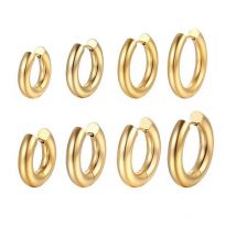 Klassische Runde Edelstahl Ohrringe Für Frauen Männer Geometrische Kreis Ohr Schnalle Gold Silber Farbe Mode Huggie Täglichen Schmuck