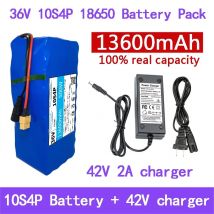 Batteria 36V 13600mah capacità reale 10 s4p XT60 18650 batteria agli ioni di litio 13.6Ah 500W 1000W per caricabatterie 42V E-bk BMS 2A