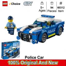 LEGO 60312 Zabawka policyjna dla dzieci w wieku 5 lat i więcej z minifigurką policjanta, mały pomysł na prezent, zestaw do budowania samochodów