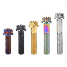 Catdogbear 4PCS Titanium Bolts M8X20 25 30 35 40 45 50 55mm Torx Flange for Motor Bike Disc Brake