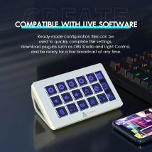 ATTACK SHARK x AJAZZ AKP153 STREAM DECK 15 Botones Personalizables Stream Deck Con Pantalla Lateral Versátil