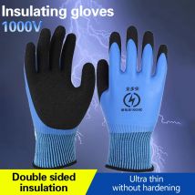 1 paio di guanti isolanti per elettricisti blu, tensione di resistenza 1000 V, guanti touch screen ad alta elasticità, protezione di sicurezza per lavoratori
