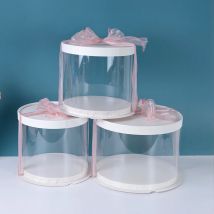 4/6 Zoll PVC Transparente Zylindrische Tortenboxen Runde Durchsichtige Kuchen-Geschenkverpackung Backform für Hochzeit Geburtstag Dekoration