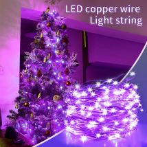 LED-Feiertags-Lichterkette, USB-Anschluss, 5 V, 10 m, 100 LEDs, lila Licht, kaltweißes Licht, Party, Feier, Dekoration, Weihnachtsbaum-Dekoration