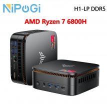 NOPOGI Mini PC AMD Rzyen 7 6800H(8C/16T, hasta 4,7 Ghz)Mini computadora 4K Trible Display Mini computadoras de escritorio BT5.2/WiFi 6