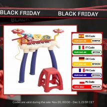 Pianoforte elettronico per bambini Aiyaplay 2 in 1 con 32 tasti 74X32,2X71 cm Multicolor