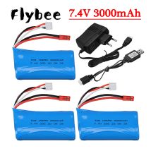 Batteria agli ioni di litio 18650 2S 7.4V 3000mAh con spina JST/caricabatterie per parti di giocattoli HuanQi 957/948/848B/827B/823/955/956 MJX F45/T55 RC