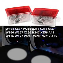 2PCS For Mercedes Benz W205 W176 W177 W246 W213 W166 GLC 300 C253 X253 W212 LED Car Door Welcome Ghost Shadow Light Accessories