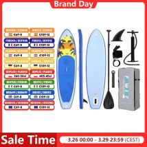 FunWater aufblasbares Stand-Up-Paddle-Board, Paddling-Board, Surfbrett, Surf-Sup-Board, 320–385 cm, rutschfestes Wassersport-Paddle-Board