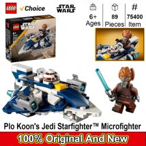 LEGO 75400 Star Wars Plo Koon's Jedi Starfighter Microfighter Zestaw do zabawy dla dzieci z Wojny Klonów i dekoracja pokoju dla chłopców i dziewcząt, 89 elementów