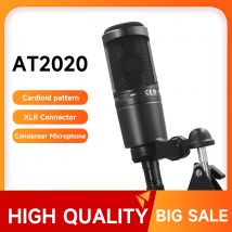 AT2020 Professional Audio Wired Cardioid Condenser Microphone for Vocal Condenser Pro Studio Live Recording