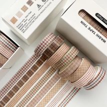 Retro-Washi-Tape-Set, 8 Rollen, dünn, Vintage, dekorative selbstklebende Abdeckbänder, Dekorationsaufkleber für Kunst, DIY, Tagebücher, A7830
