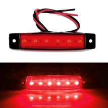 2 pezzi 6 LED DC 12V rosso sigillato freno stop fanale posteriore per camion rimorchio camper barca