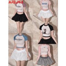 Customized 1/6 Scale Bud Skirt Short T-shirt Clothes Model Fit 12'' TBL S07C AT202 Female Soldier Action Figure Body Dolls