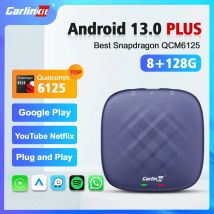 Carlinkit-Tv Box Ultra Android 13, 8 + 128GB, para Netflix, YouTube, QCM, 8 núcleos, 665, 6125, CarPlay inalámbrico, Android Auto, 4G, LTE, GPS