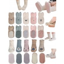 5/3/1 Paar rutschfeste Kleinkind-Socken mit Griffen, für Babys, Mädchen und Jungen, rutschfeste Crew-Cartoon-Socken für Kleinkinder