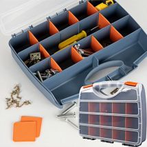 Aufbewahrungsbox für Hardware-Teile, Teile-Organizer mit herausnehmbaren Trennwänden, Klappdeckel zum Aufbewahren von Muttern, Bolzen, Schrauben, Nägeln, kleinen Hardware
