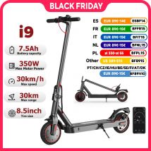 IScooter i9 Scooter elettrico 350W motore 36 v7.5ah 30km gamma 8.5 pollici pneumatici a nido d'ape Scooter elettrici con App ECO Display