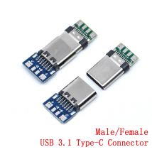 10 Stück USB 3. 0 Typ-C-Stecker 12 24-poliger Buchsen-/Steckdosen adapter zum Löten von Draht und Kabel 24-polige Stütz platine