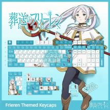 Frieren: Beyond Journey's End Themed Keycaps Cherry Profile Fünfseitige Dye-Sublimation Anime Keycaps Fan-Made Peripheral Gift