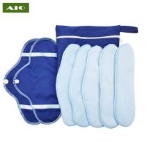AIO 8 pezzi/set assorbenti mestruali in tessuto lavabile riutilizzabile morbidi salvaslip con borsa bagnata assorbenti igienici per uso quotidiano-notato a prova di perdite