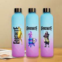 900 ml Fortnite's Wasserflasche zum Trinken, Cartoon-Anime, bedruckt, Festung, Nachtsportbecher mit Zeitmarkierung, tragbare Flaschen, Geschenk
