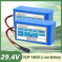 Neuer 24 V 100 Ah 7S3P 18650 Li-Ionen-Akku 29,4 V 100000 mAh Fahrrad Moped/Lithium-Ionen-Akku 2 A Ladegerät