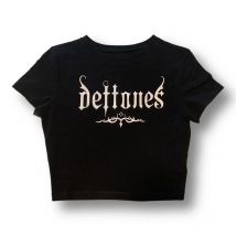 Y2k Ästhetik Frauen Vintage Kurzarm T-Shirt Hip Hop Goth Harajuku Grunge Crop Tops Buchstaben gedruckt T-Shirts Sommerkleid ung