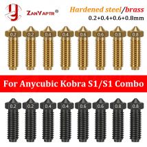 Für Anycubic Kobra S1/S1 Combo Hotend Düse Härte Messing 0,2mm 0,4mm 0,6mm 0,8mm Metall düse für 3d Drucker Zubehör