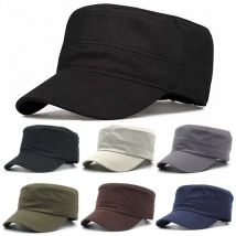 1PC moda uomo donna cinque colori unisex regolabile stile classico pianura piatto vintage cappello militare cadetto berretto da pattuglia militare