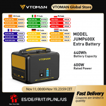 VTOMAN JUMP600X Batteria extra 640Wh per VTOMAN JUMP600X e JUMP600 600W Backup LiFePO4 (LFP)