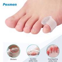 Pexmen 2 pezzi separatore per dita in gel distanziatori per dita dei piedi mignolo cuscini per prevenire lo sfregamento alleviare la pressione strumento per la cura del piede